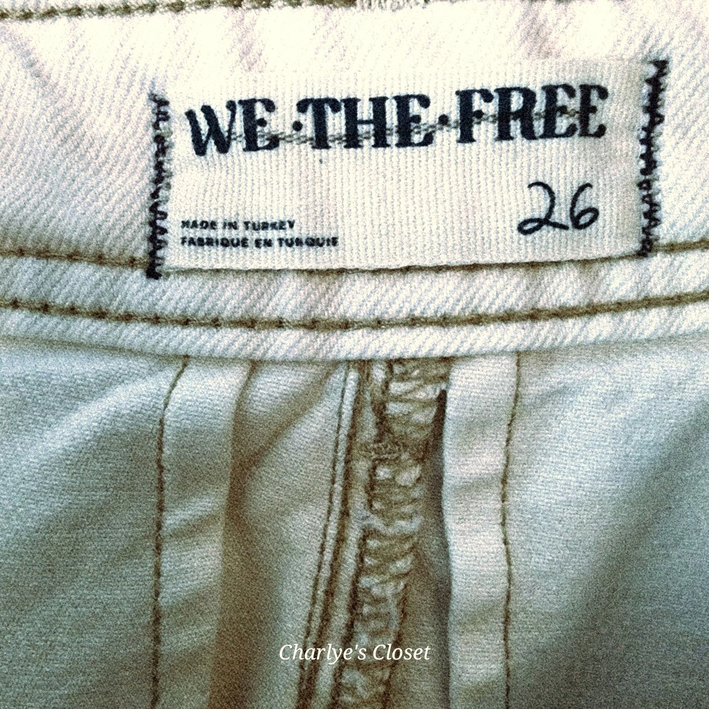 We The Free Cream Wide Leg Jeans - Picture 7 of 9